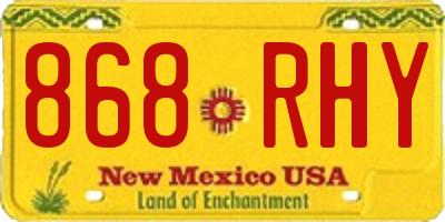 NM license plate 868RHY