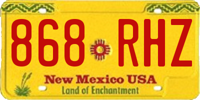 NM license plate 868RHZ