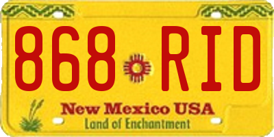 NM license plate 868RID