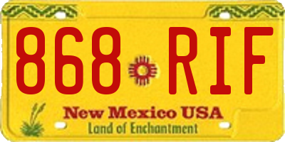 NM license plate 868RIF