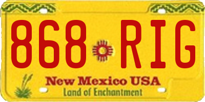 NM license plate 868RIG