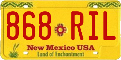 NM license plate 868RIL