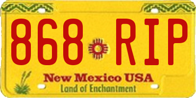 NM license plate 868RIP