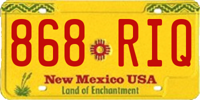 NM license plate 868RIQ
