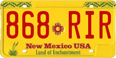 NM license plate 868RIR