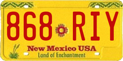 NM license plate 868RIY