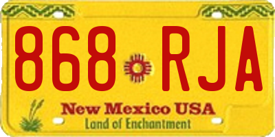 NM license plate 868RJA