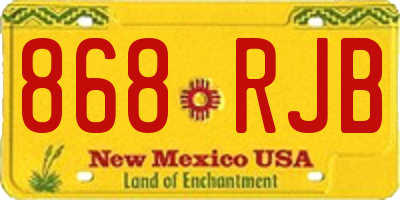 NM license plate 868RJB