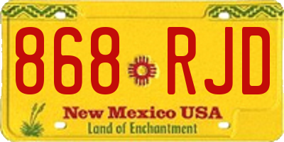 NM license plate 868RJD