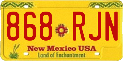 NM license plate 868RJN