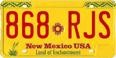 NM license plate 868RJS