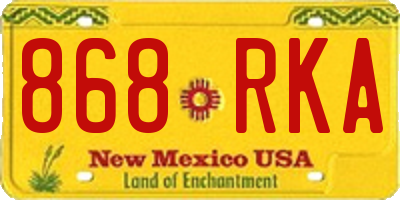 NM license plate 868RKA
