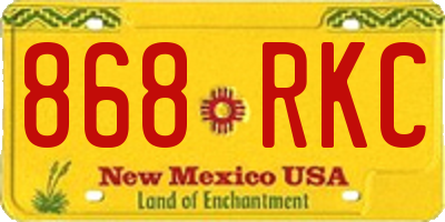 NM license plate 868RKC