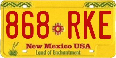 NM license plate 868RKE