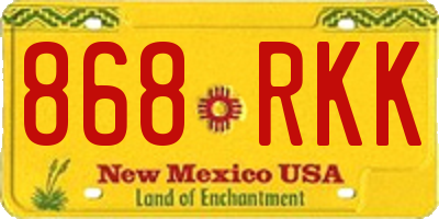 NM license plate 868RKK