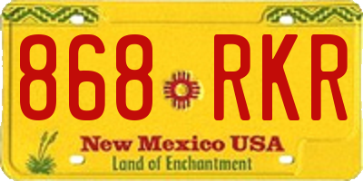 NM license plate 868RKR