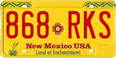 NM license plate 868RKS