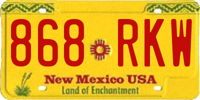 NM license plate 868RKW