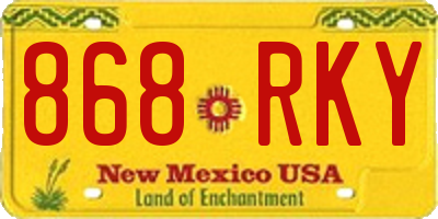 NM license plate 868RKY