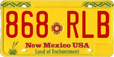 NM license plate 868RLB