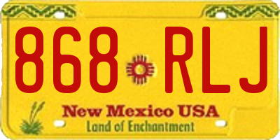 NM license plate 868RLJ