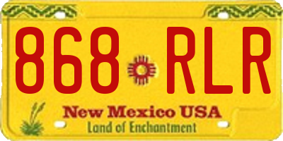 NM license plate 868RLR