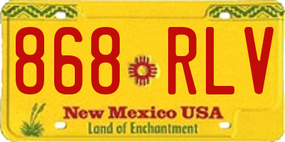 NM license plate 868RLV
