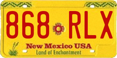 NM license plate 868RLX