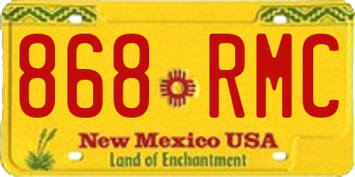 NM license plate 868RMC