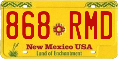 NM license plate 868RMD