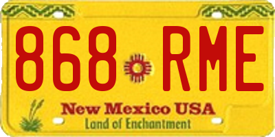 NM license plate 868RME