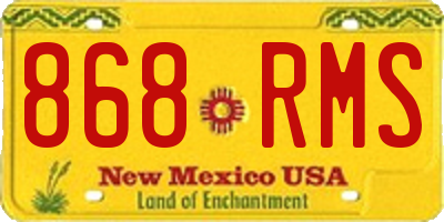 NM license plate 868RMS
