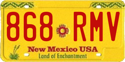 NM license plate 868RMV