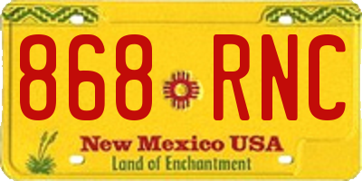 NM license plate 868RNC