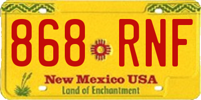 NM license plate 868RNF