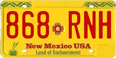 NM license plate 868RNH
