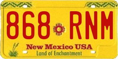 NM license plate 868RNM