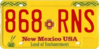 NM license plate 868RNS