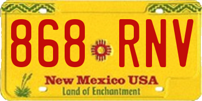 NM license plate 868RNV