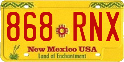 NM license plate 868RNX