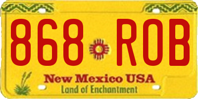 NM license plate 868ROB