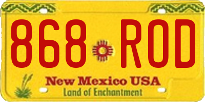 NM license plate 868ROD