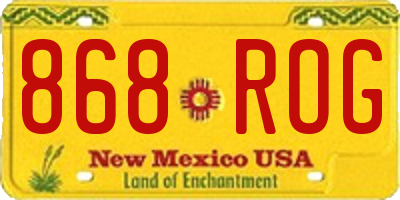 NM license plate 868ROG