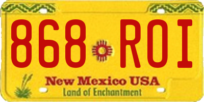 NM license plate 868ROI