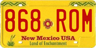 NM license plate 868ROM