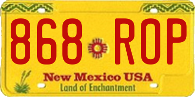 NM license plate 868ROP