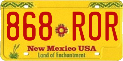 NM license plate 868ROR