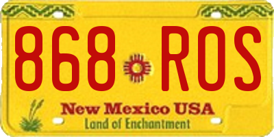NM license plate 868ROS