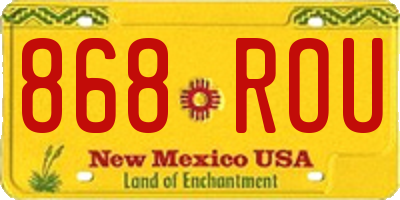 NM license plate 868ROU