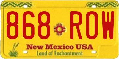 NM license plate 868ROW